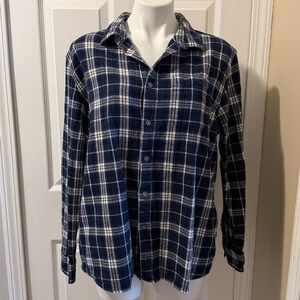 Weird Fish 100% Organic Cotton Plaid Button-down Mens Shirt, Size XL